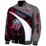 customized liberty flames electric flash red varsity jacket best selling