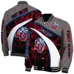 customized liberty flames electric flash red varsity jacket best selling