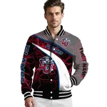 customized liberty flames electric flash red varsity jacket best selling