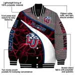 customized liberty flames electric flash red varsity jacket best selling