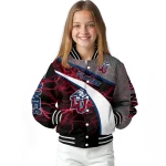 customized liberty flames electric flash red varsity jacket best selling
