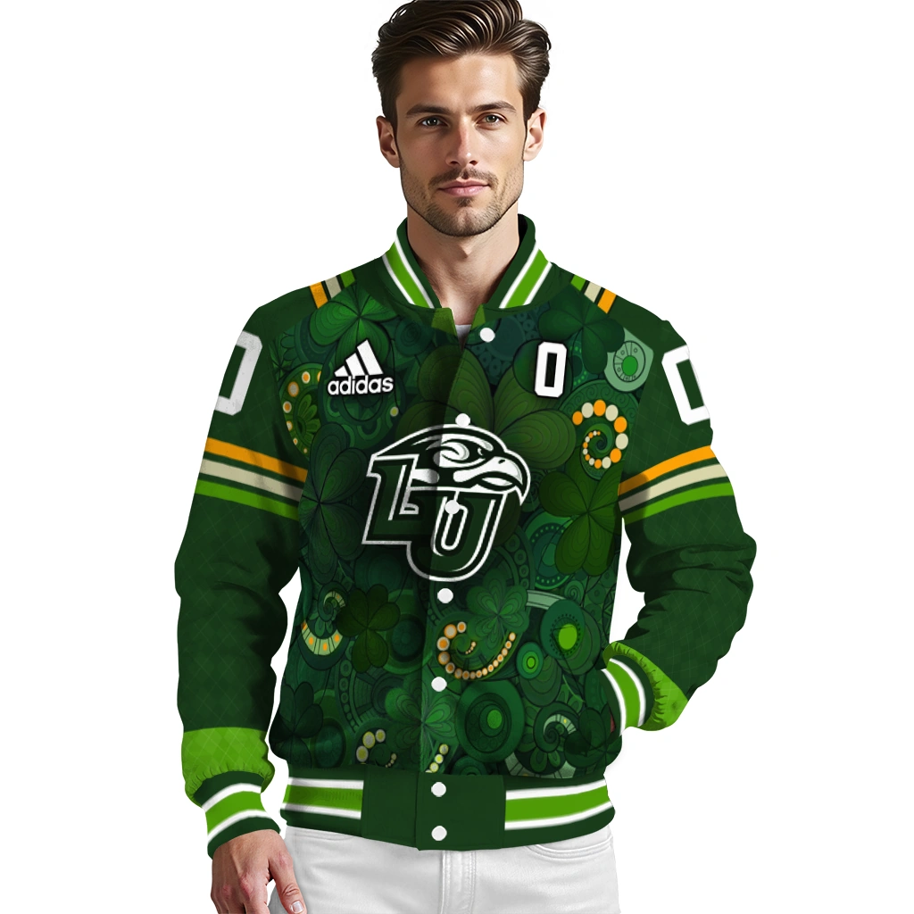 customized liberty flames shamrock vortex green varsity jacket high quality customized liberty flames shamrock vortex green varsity jacket high quality