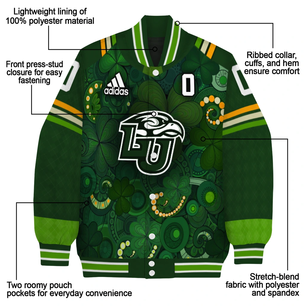 customized liberty flames shamrock vortex green varsity jacket new arrival customized liberty flames shamrock vortex green varsity jacket new arrival