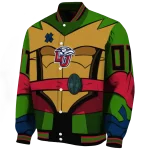 customized liberty flames turtle armor varsity jacket best selling