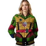 customized liberty flames turtle armor varsity jacket best selling