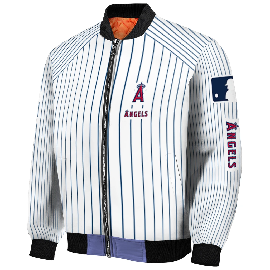 customized los angeles angels athlete pinstripes white bomber jacket fashion forward customized los angeles angels athlete pinstripes white bomber jacket fashion forward
