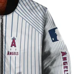 customized los angeles angels athlete pinstripes white bomber jacket best selling