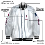 customized los angeles angels athlete pinstripes white varsity jacket best selling
