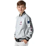 customized los angeles angels athlete pinstripes white varsity jacket best selling