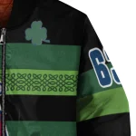 customized los angeles angels clover green lines green black bomber jacket best selling