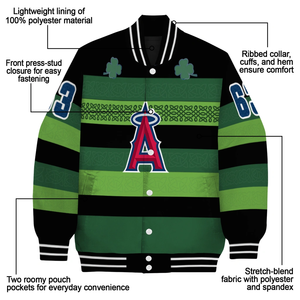 customized los angeles angels clover green lines green black varsity jacket new arrival customized los angeles angels clover green lines green black varsity jacket new arrival