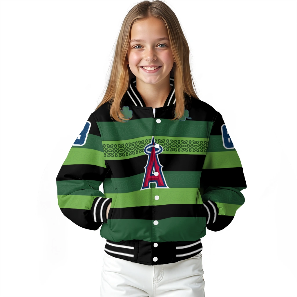 customized los angeles angels clover green lines green black varsity jacket top rated customized los angeles angels clover green lines green black varsity jacket top rated