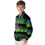 customized los angeles angels clover green lines green black varsity jacket best selling