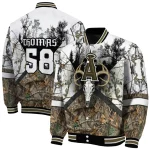 customized los angeles angels deer skull camouflage white varsity jacket best selling