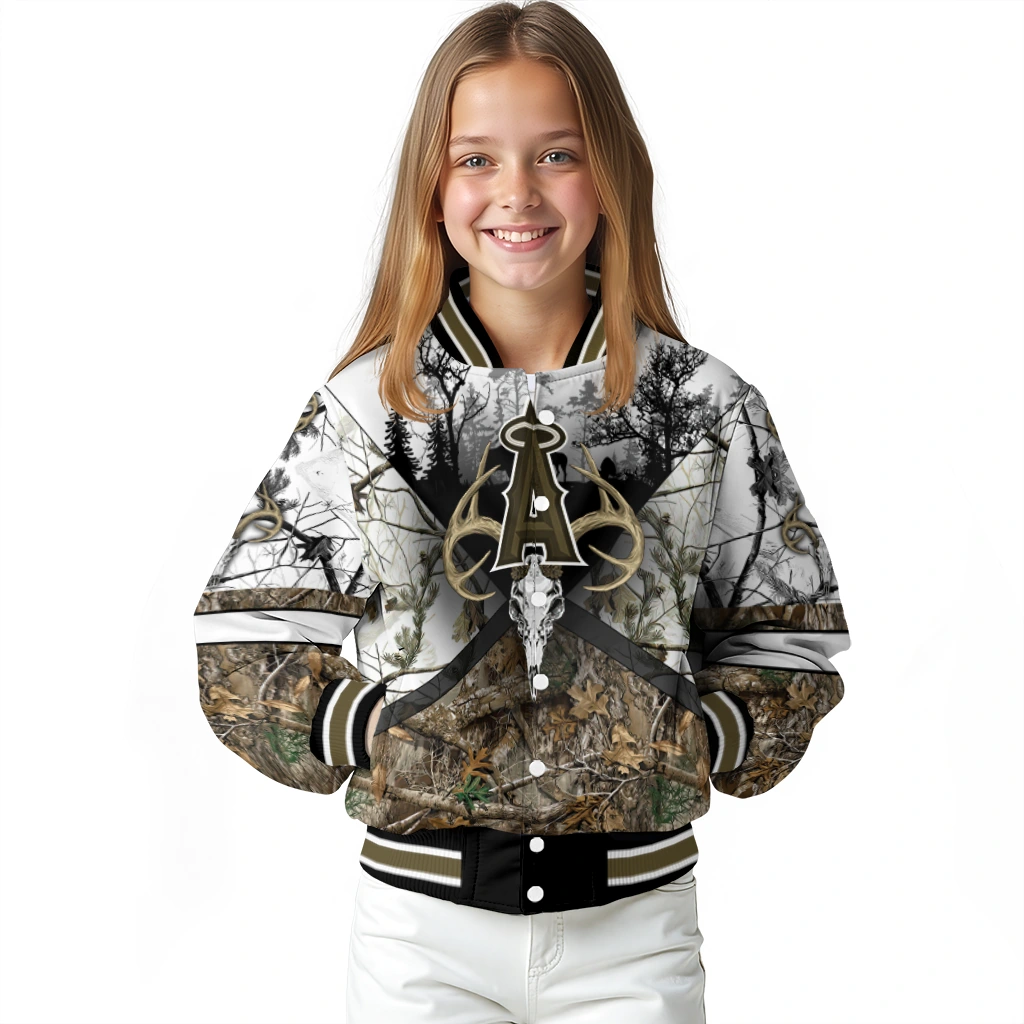 customized los angeles angels deer skull camouflage white varsity jacket top rated customized los angeles angels deer skull camouflage white varsity jacket top rated