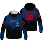 customized los angeles angels flame trim blue black windbreaker jacket best selling