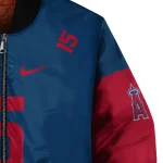 customized los angeles angels team patch blue bomber jacket best selling