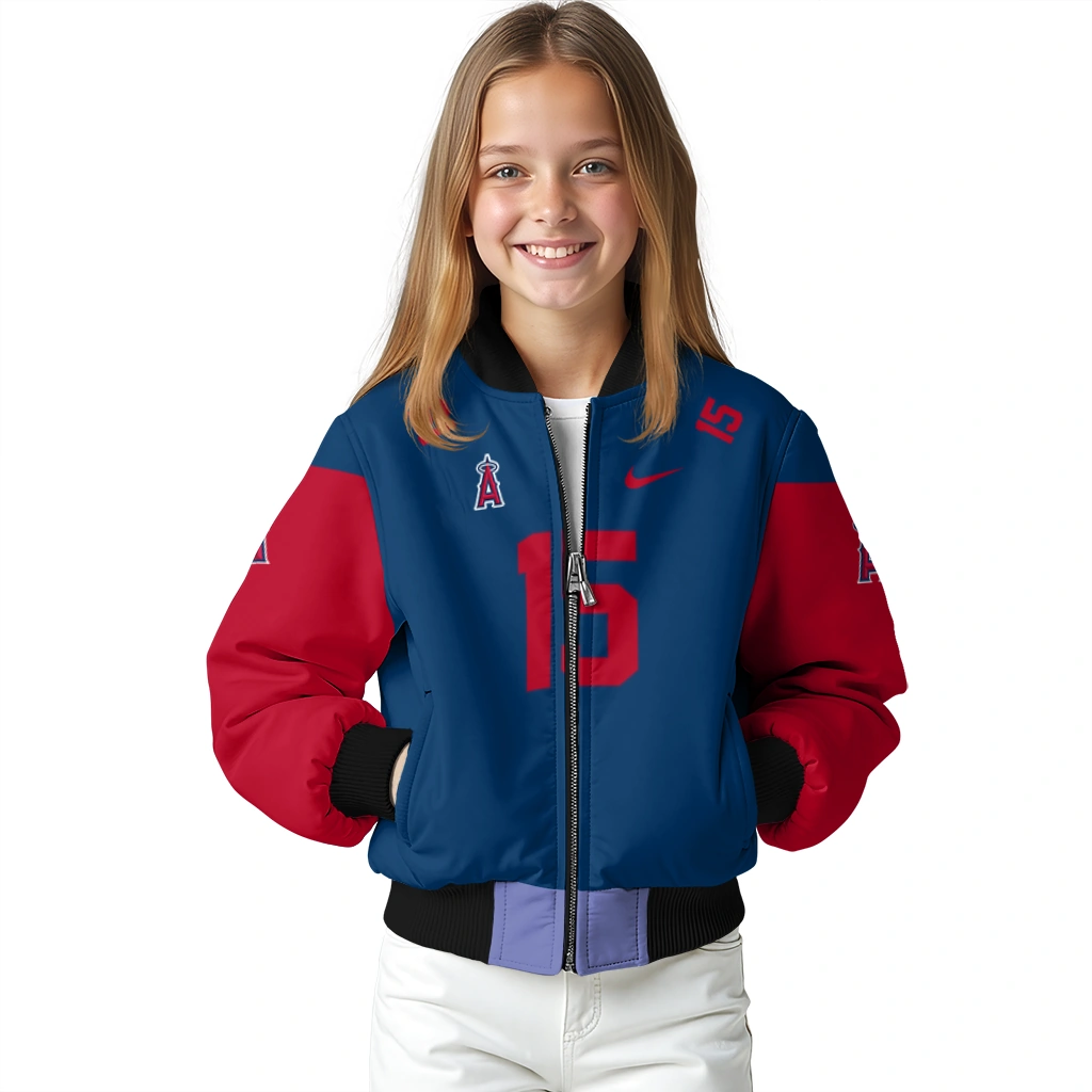 customized los angeles angels team patch blue bomber jacket top rated customized los angeles angels team patch blue bomber jacket top rated