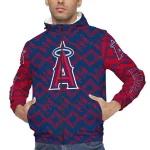 customized los angeles angels trellis mesh blue windbreaker jacket best selling