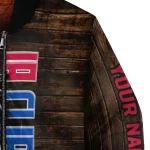 customized los angeles clippers flag wood brown bomber jacket best selling