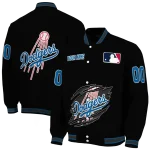 customized los angeles dodgers claw fragment black varsity jacket best selling