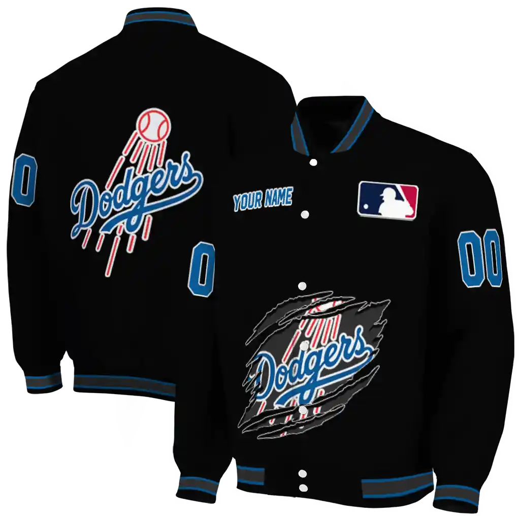 customized los angeles dodgers claw fragment black varsity jacket fashion forward customized los angeles dodgers claw fragment black varsity jacket fashion forward