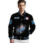 customized los angeles dodgers claw fragment black varsity jacket best selling