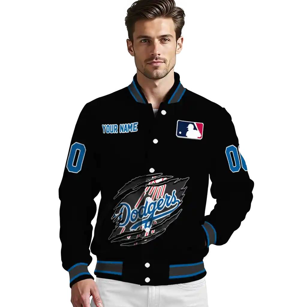 customized los angeles dodgers claw fragment black varsity jacket high quality customized los angeles dodgers claw fragment black varsity jacket high quality