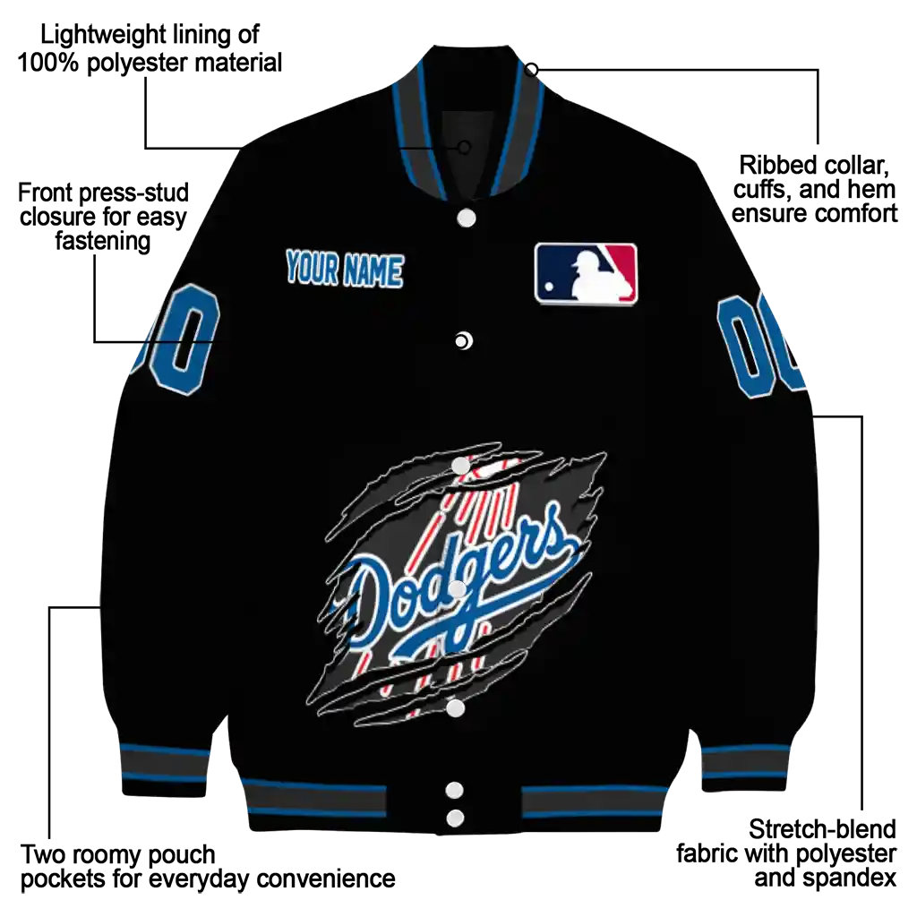 customized los angeles dodgers claw fragment black varsity jacket new arrival customized los angeles dodgers claw fragment black varsity jacket new arrival