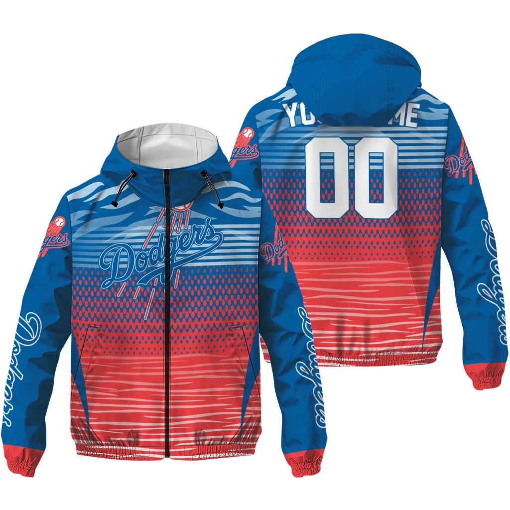 customized los angeles dodgers pattern layers blue windbreaker jacket high quality customized los angeles dodgers pattern layers blue windbreaker jacket high quality