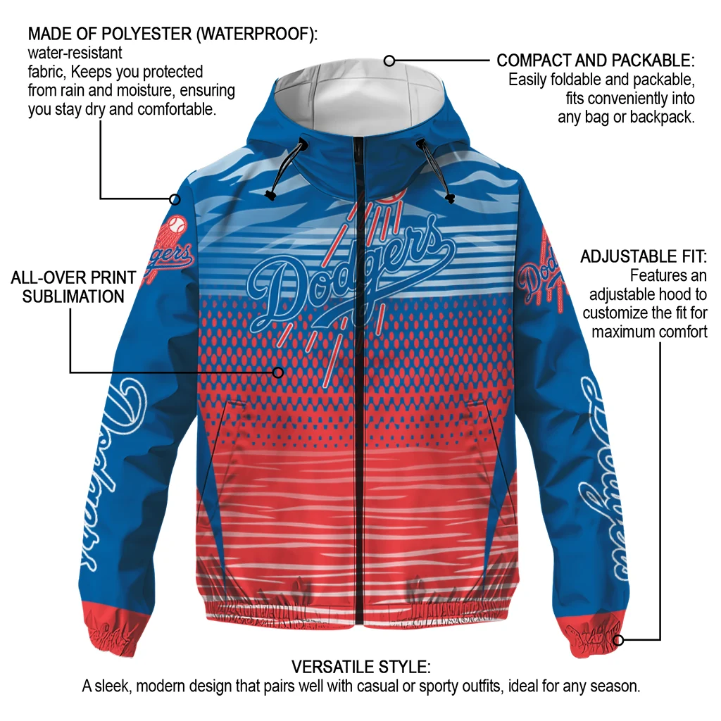 customized los angeles dodgers pattern layers blue windbreaker jacket new arrival customized los angeles dodgers pattern layers blue windbreaker jacket new arrival