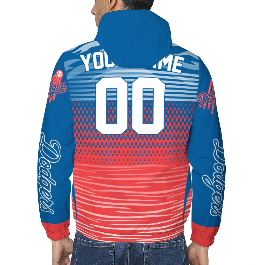 customized los angeles dodgers pattern layers blue windbreaker jacket trendy customized los angeles dodgers pattern layers blue windbreaker jacket trendy