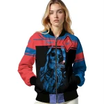 customized los angeles dodgers reaper hands blue black bomber jacket best selling