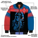 customized los angeles dodgers reaper hands blue black bomber jacket best selling