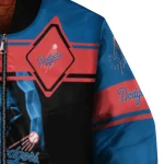 customized los angeles dodgers reaper hands blue black bomber jacket best selling