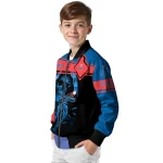 customized los angeles dodgers reaper hands blue black bomber jacket best selling