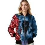 customized los angeles dodgers skull cluster blue bomber jacket best selling
