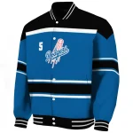 customized los angeles dodgers stripe statement blue black varsity jacket best selling
