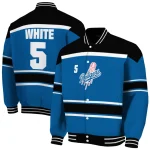 customized los angeles dodgers stripe statement blue black varsity jacket best selling