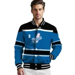 customized los angeles dodgers stripe statement blue black varsity jacket best selling