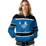 customized los angeles dodgers stripe statement blue black varsity jacket best selling