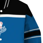 customized los angeles dodgers stripe statement blue black varsity jacket best selling