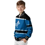 customized los angeles dodgers stripe statement blue black varsity jacket best selling