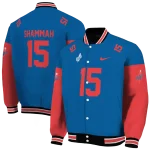 customized los angeles dodgers team patch blue varsity jacket best selling