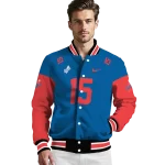 customized los angeles dodgers team patch blue varsity jacket best selling