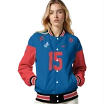 customized los angeles dodgers team patch blue varsity jacket best selling