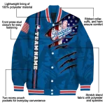 customized los angeles dodgers us flag claws blue varsity jacket best selling