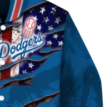customized los angeles dodgers us flag claws blue varsity jacket best selling