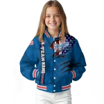 customized los angeles dodgers us flag claws blue varsity jacket best selling