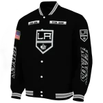 customized los angeles kings american flag skull black varsity jacket best selling
